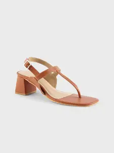 20Dresses Tan Brown Open Toe Block Heels