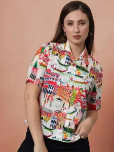 CHARMGAL Women Classic Floral Opaque Printed Casual Shirt