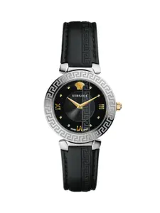 Versace Women Brass Dial & Leather Straps Analogue Watch V16020017
