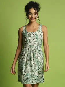 Globus Ethnic Motifs Print Linen Fit & Flare Dress