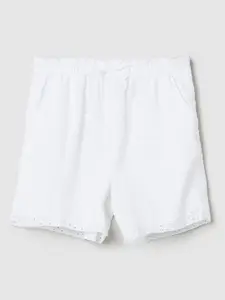 max Girls Self Design Pure Cotton Shorts
