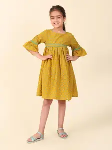 Fabindia Floral Print  A-Line Dress