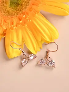 Clara Rose Gold-Plated 925 Sterling Silver Cubic Zirconia-Studded Drop Earrings