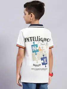 Monte Carlo Boys Typography Printed Polo Collar T-shirt