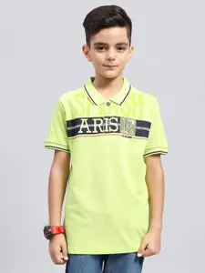 Monte Carlo Boys Typography Printed Polo Collar T-shirt