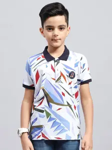 Monte Carlo Boys Geometric Printed Polo Collar T-shirt