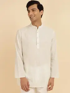 Fabindia Striped Mandarin Collar Kurta