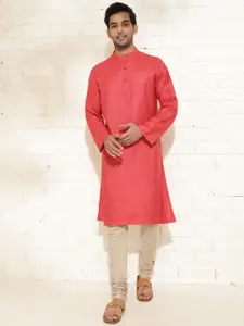 Fabindia Band Collar Slim Fit Straight Kurta