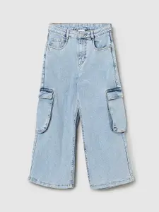 max Girls Clean Look Pure Cotton Cargo Jeans
