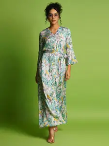 Globus Floral Print Bell Sleeve Maxi Dress