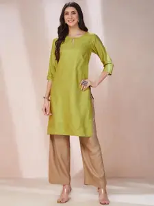 Fabindia Keyhole Neck Straight Kurta