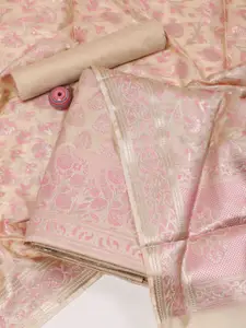 Meena Bazaar Ethnic Motifs Woven Design Zari Unstitched Dress Material