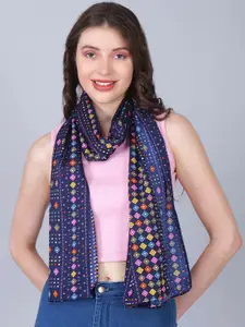 Anouk Women Blue Printed Scarf