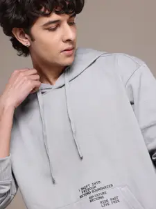 The Roadster Lifestyle Co. Printed Detail Relaxed Hooded Sweatshirt