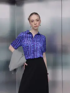 French Connection Printed Satin Finish Casual Shirt