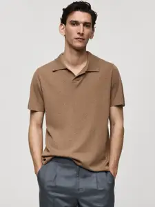 MANGO MAN Polo Collar Knit T-shirt