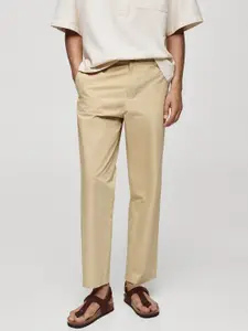 MANGO MAN Pure Cotton Regular Trousers