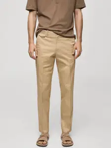 MANGO MAN Men Structured Trousers