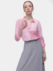 French Connection Pure Cotton Opaque Striped Casual Shirt