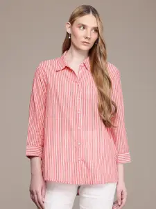 French Connection Striped Pure Cotton Casual Shirt