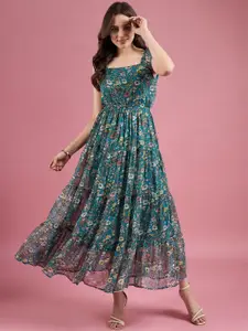 DressBerry Floral Print Georgette Maxi Dress