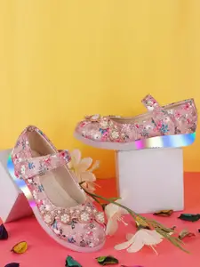 BAESD Girls Printed Party Ballerinas with Bows Flats