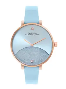 French Connection Women Embellished Dial & Stainless Steel Straps Analogue Watch FCN089UL