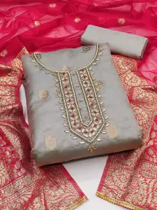 Peachmode Organza Unstitched Dress Material