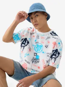 The Souled Store Men Conversational Printed Oversized Pure Cotton T-shirt