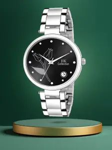 IIK COLLECTION Women Round Dial Stainless Steel Bracelet Style Straps Analogue Watch