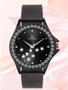 IIK COLLECTION Women Round Dial Stainless Steel Bracelet Style Straps Analogue Watch