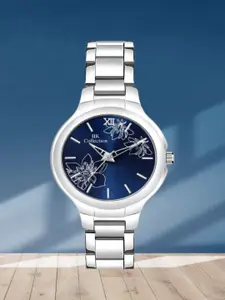 IIK COLLECTION Women Round Dial Stainless Steel Bracelet Style Straps Analogue Watch