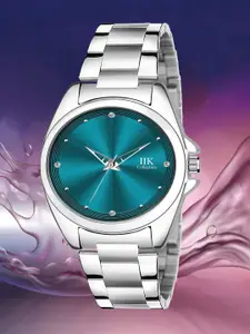 IIK COLLECTION Women Round Dial Stainless Steel Bracelet Style Straps Analogue Watch