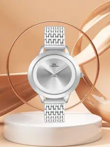 IIK COLLECTION Women Round Dial Stainless Steel Bracelet Style Straps Analogue Watch
