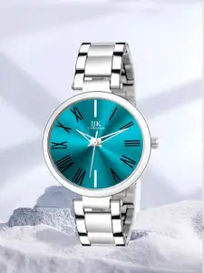 IIK COLLECTION Women Round Dial Stainless Steel Bracelet Style Straps Analogue Watch