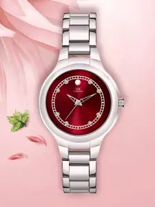 IIK COLLECTION Women Round Dial Stainless Steel Bracelet Style Straps Analogue Watch