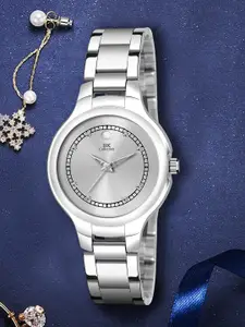 IIK COLLECTION Women Round Dial Stainless Steel Bracelet Style Straps Analogue Watch