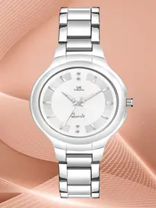 IIK COLLECTION Women Round Dial Stainless Steel Bracelet Style Straps Analogue Watch