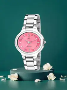 IIK COLLECTION Women Round Dial Stainless Steel Bracelet Style Straps Analogue Watch