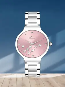 IIK COLLECTION Women Round Dial Stainless Steel Bracelet Style Straps Analogue Watch