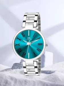 IIK COLLECTION Women Round Dial Stainless Steel Bracelet Style Straps Analogue Watch