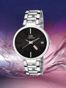 IIK COLLECTION Women Round Day & Date Dial Stainless Steel Bracelet Style Analogue Watch