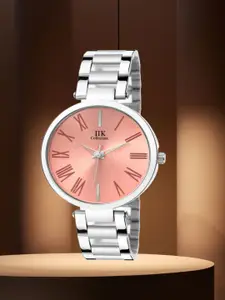 IIK COLLECTION Women Round Dial Stainless Steel Bracelet Style Straps Analogue Watch
