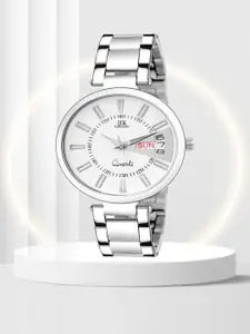 IIK COLLECTION Women Round Day & Date Dial Stainless Steel Bracelet Style Analogue Watch