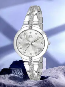 IIK COLLECTION Women Round Dial Stainless Steel Bracelet Style Straps Analogue Watch