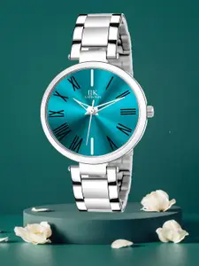 IIK COLLECTION Women Round Dial Stainless Steel Bracelet Style Straps Analogue Watch