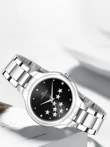 IIK COLLECTION Women Round Dial Stainless Steel Bracelet Style Straps Analogue Watch