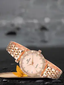 IIK COLLECTION Women Round Dial Stainless Steel Bracelet Style Straps Analogue Watch