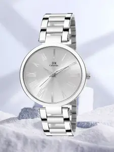 IIK COLLECTION Women Round Dial Stainless Steel Bracelet Style Straps Analogue Watch