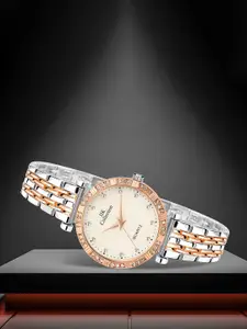 IIK COLLECTION Women Round Dial Stainless Steel Bracelet Style Straps Analogue Watch